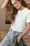 Classic Crew T Shirt - White in soft mid-weight cotton with a fitted silhouette that maintains its shape wash after wash.