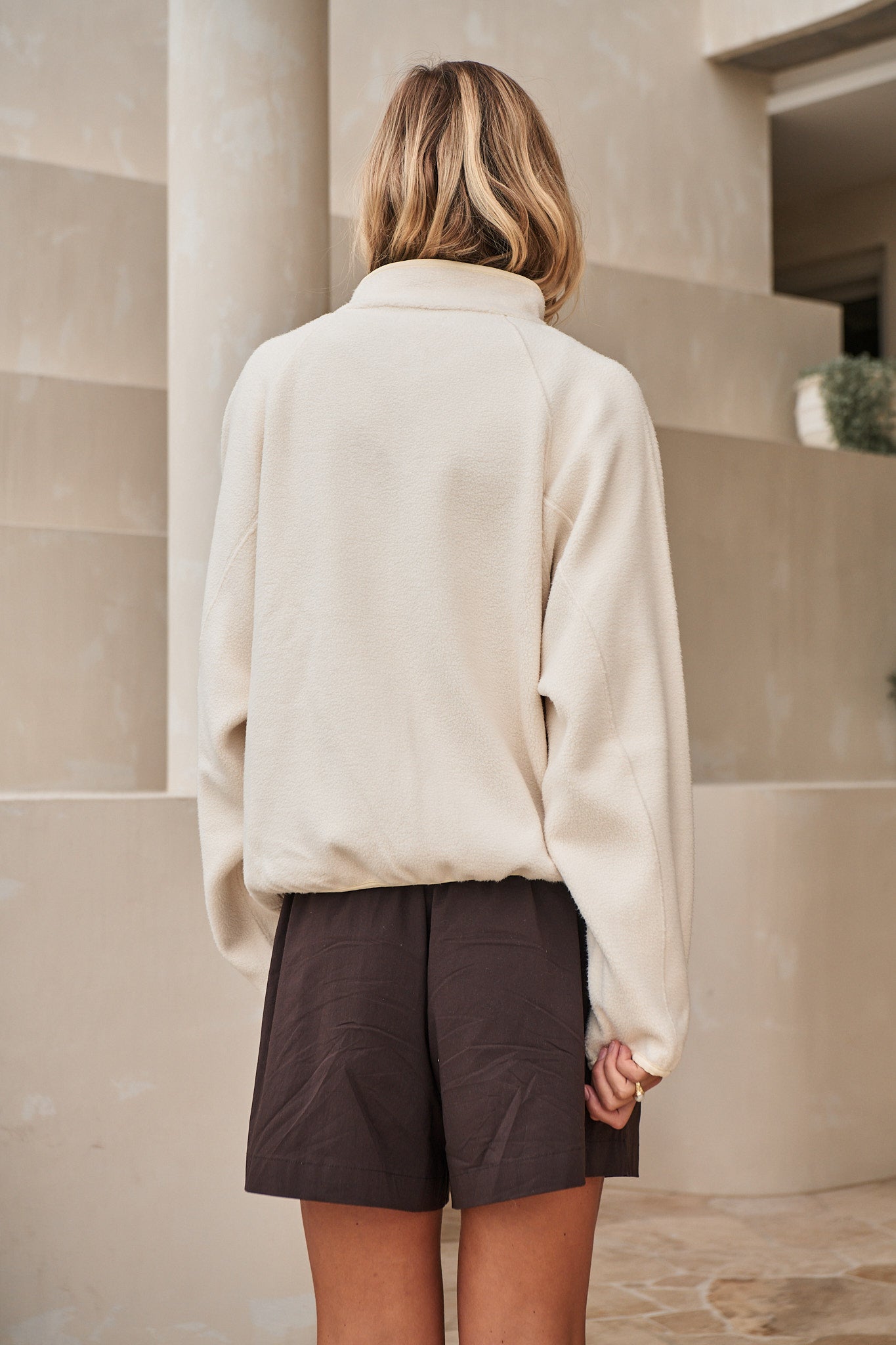 Fleece Zip Sweat - Bone
