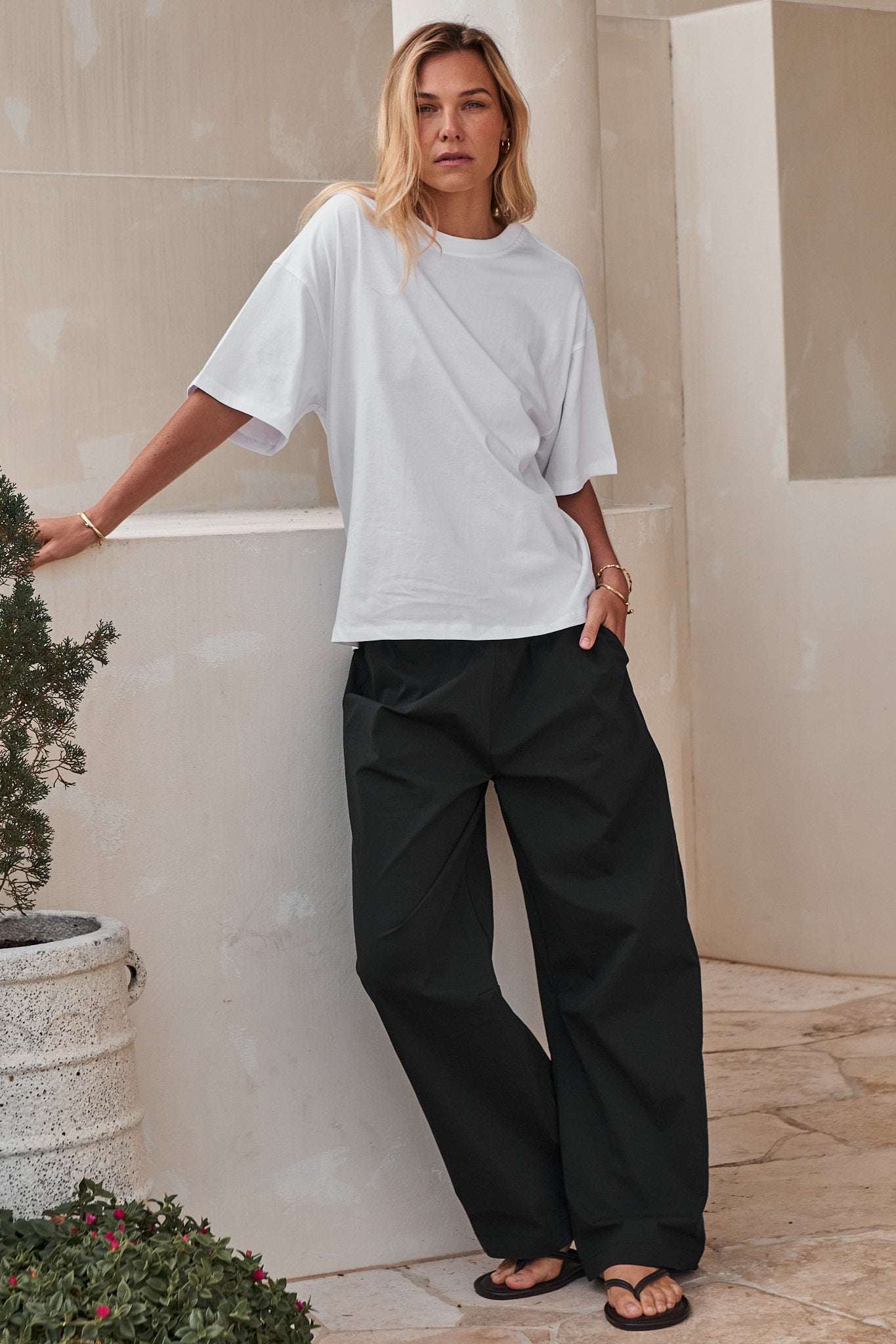 Relaxed Crew T Shirt - White made from mid-weight cotton with a roomy fit that keeps its shape over time.