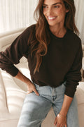 Basic Crew Sweat - Chocolate in soft fabric with relaxed proportions that stay comfortable season after season.
